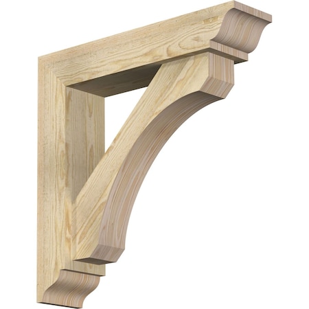 Ekena Millwork Legacy Traditional Rough Sawn Bracket w/ Offset Brace, Douglas Fir, 6"W x 26"D x 26"H BKT0604X26X26LEC01RDF